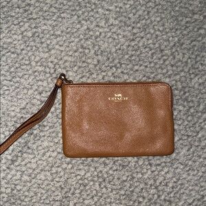 Coach Tan Leather Wristlet